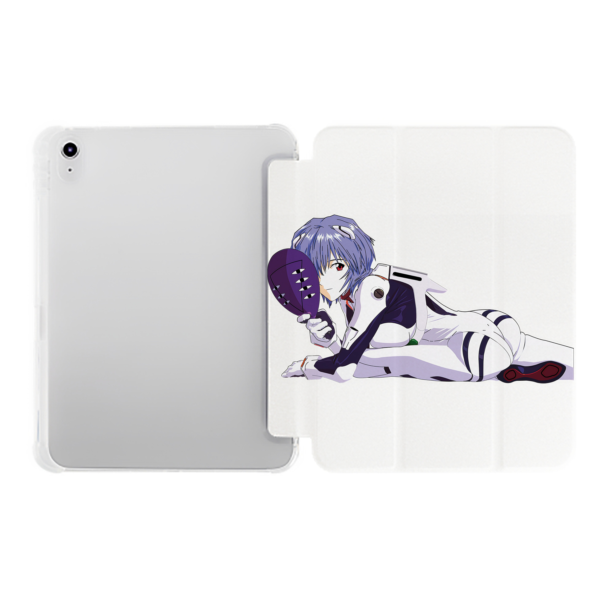 （画像用） EVA 新世紀エヴァンゲリオン IPad ケース ペン収納付き 三つ折りスタンド PUレザー×シリコン 対応機種9.5/10.5/10.9インチ